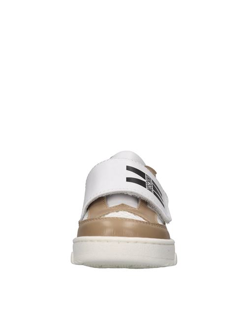 Sneakers in pelle e tessuto MOSCHINO | 80483 FIRENZEBIANCO-MARRONE
